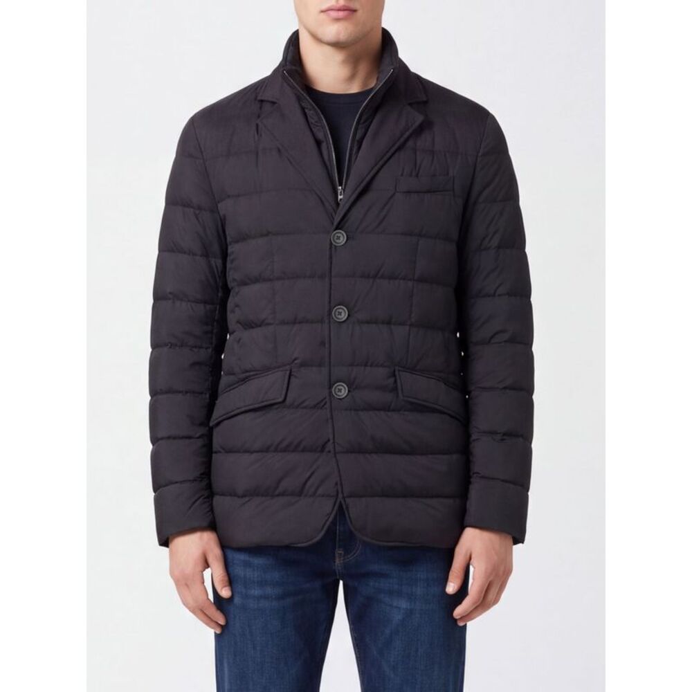 Herno Men Slim Fit Quilted Nylon Down Blazer Herno With Bib